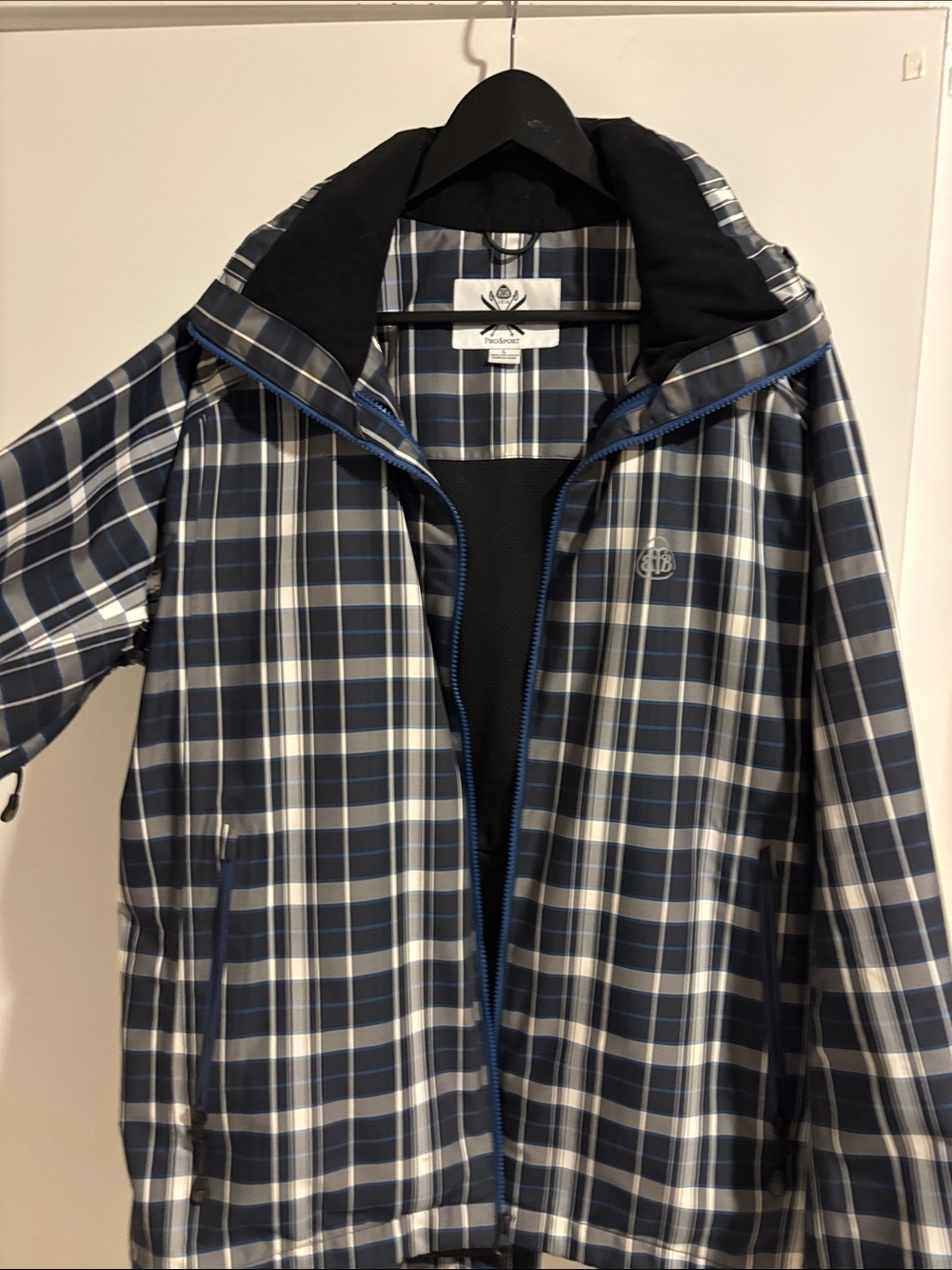 Brooks Brothers Navy and White Plaid snow board coat